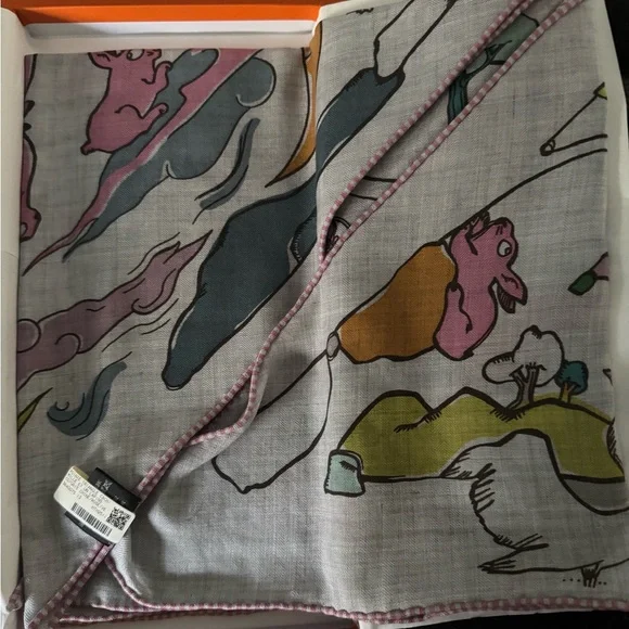 Authentic Hermes cashmere & Silk Scarf - Picture 4 of 6